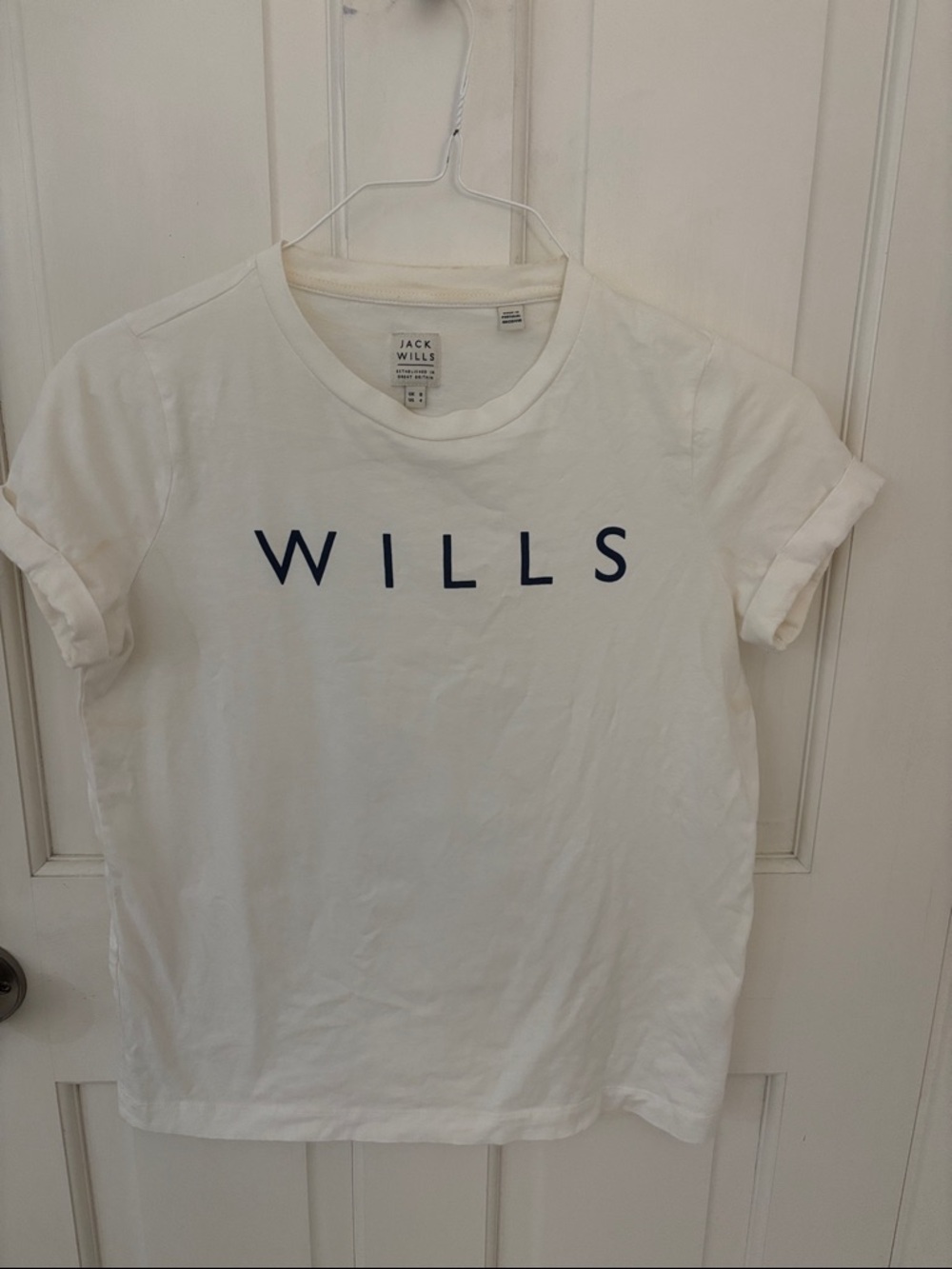 Jack Wills White Tee with Navy WILLS Print